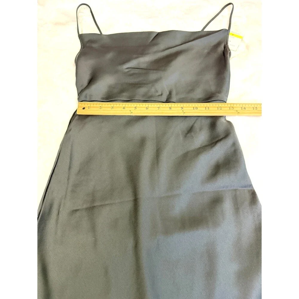 Taylor Black Formal Evening Dress Satin Open Back Maxi Gown Women's Size 4 NWT